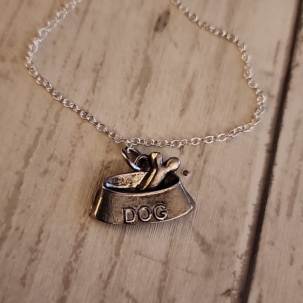 DOG Bone And Dish Necklace Perfect for the Dog Lover